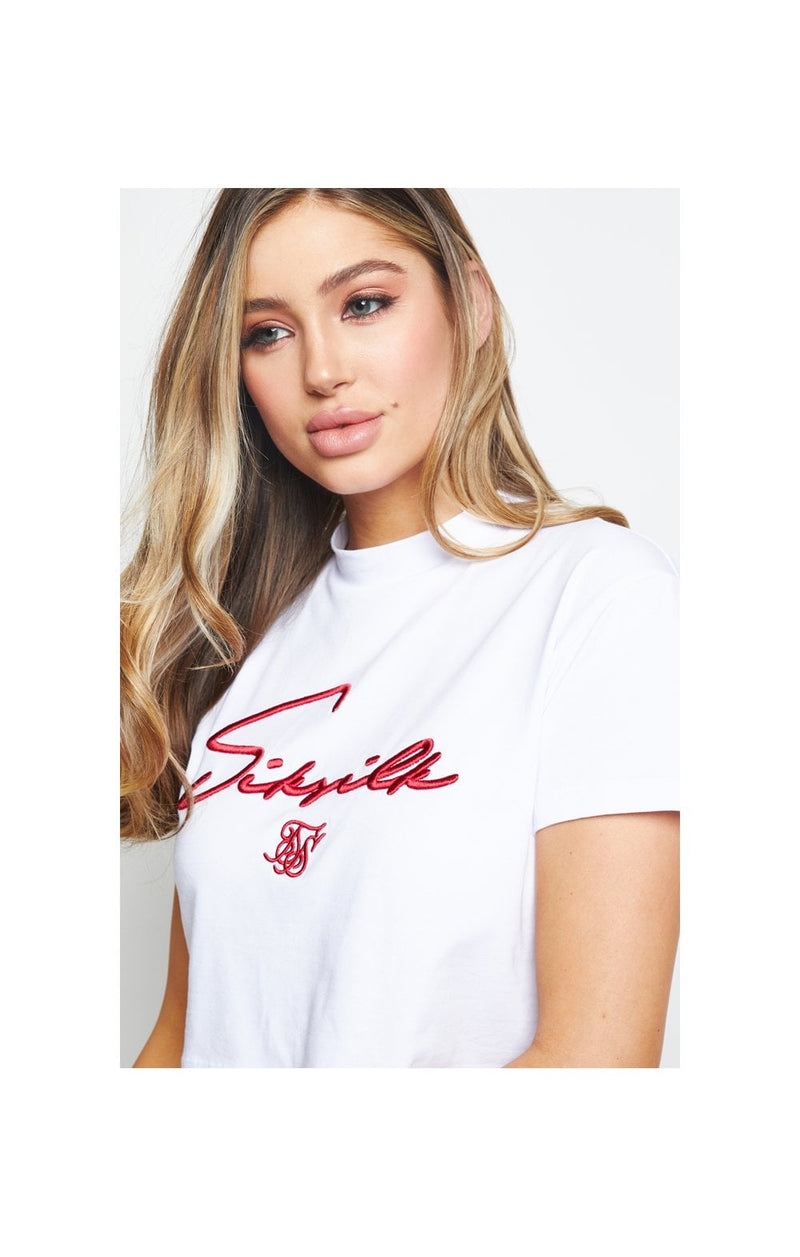 SikSilk Retro Sport Crop Tee - White (1)