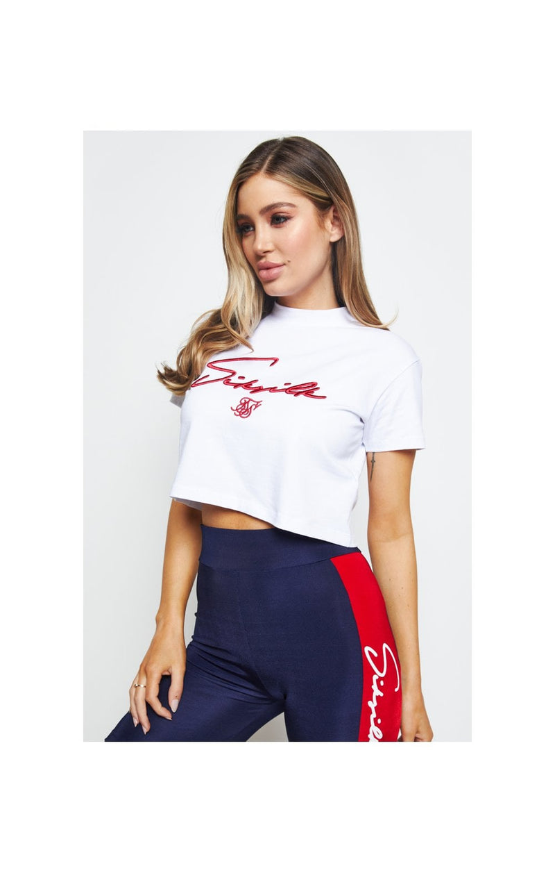 SikSilk Retro Sport Crop Tee - White
