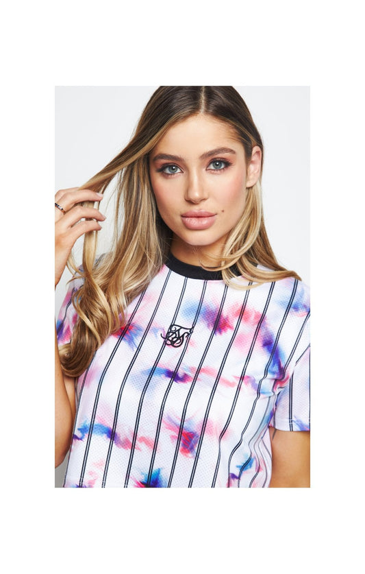 SikSilk Marble Tie Dye Crop Tee - White