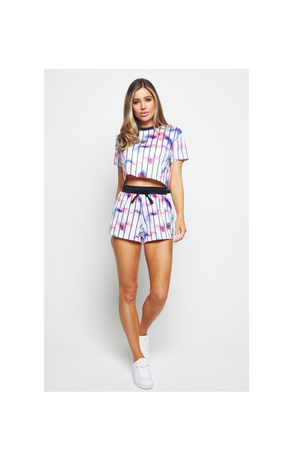 Load image into Gallery viewer, SikSilk Marble Tie Dye Crop Tee - White (3)
