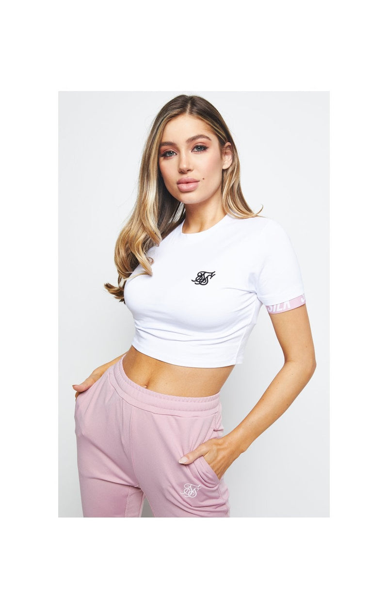 SikSilk Zephyr Crop Tee - White