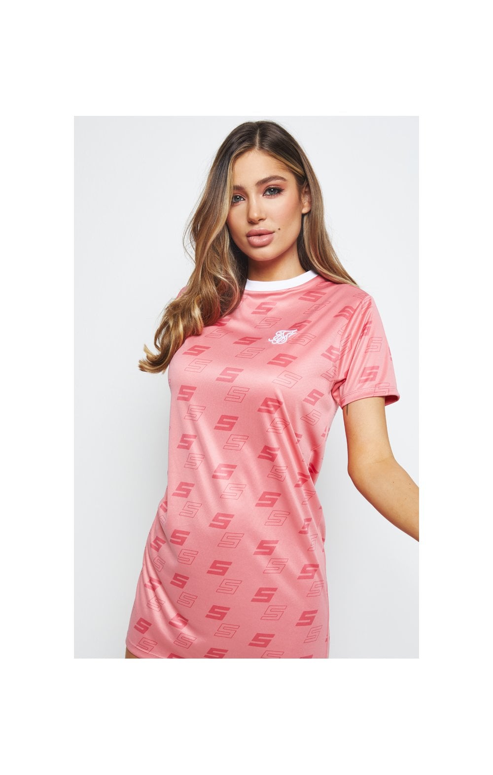 SikSilk Shadow Roma T-Shirt Dress - Pink (1)