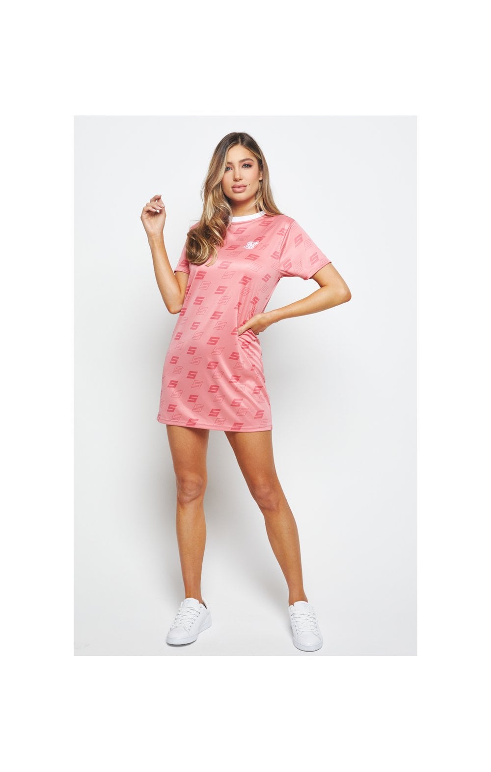 SikSilk Shadow Roma T-Shirt Dress - Pink (7)