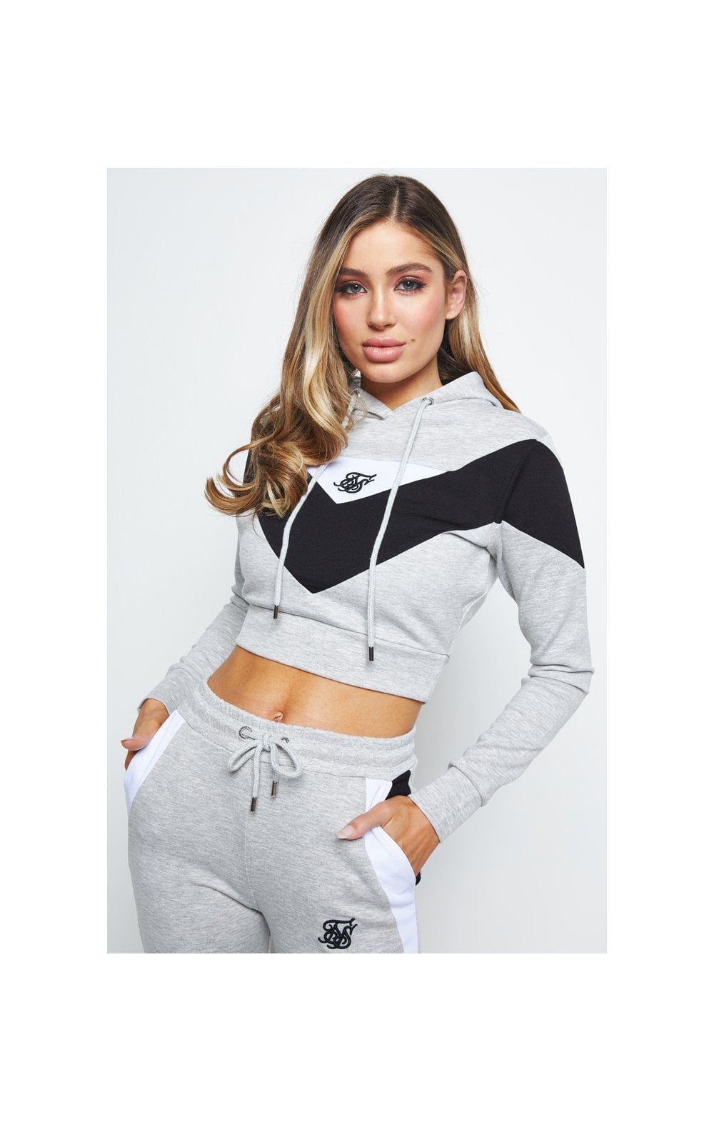 SikSilk Track Top - Grey Marl