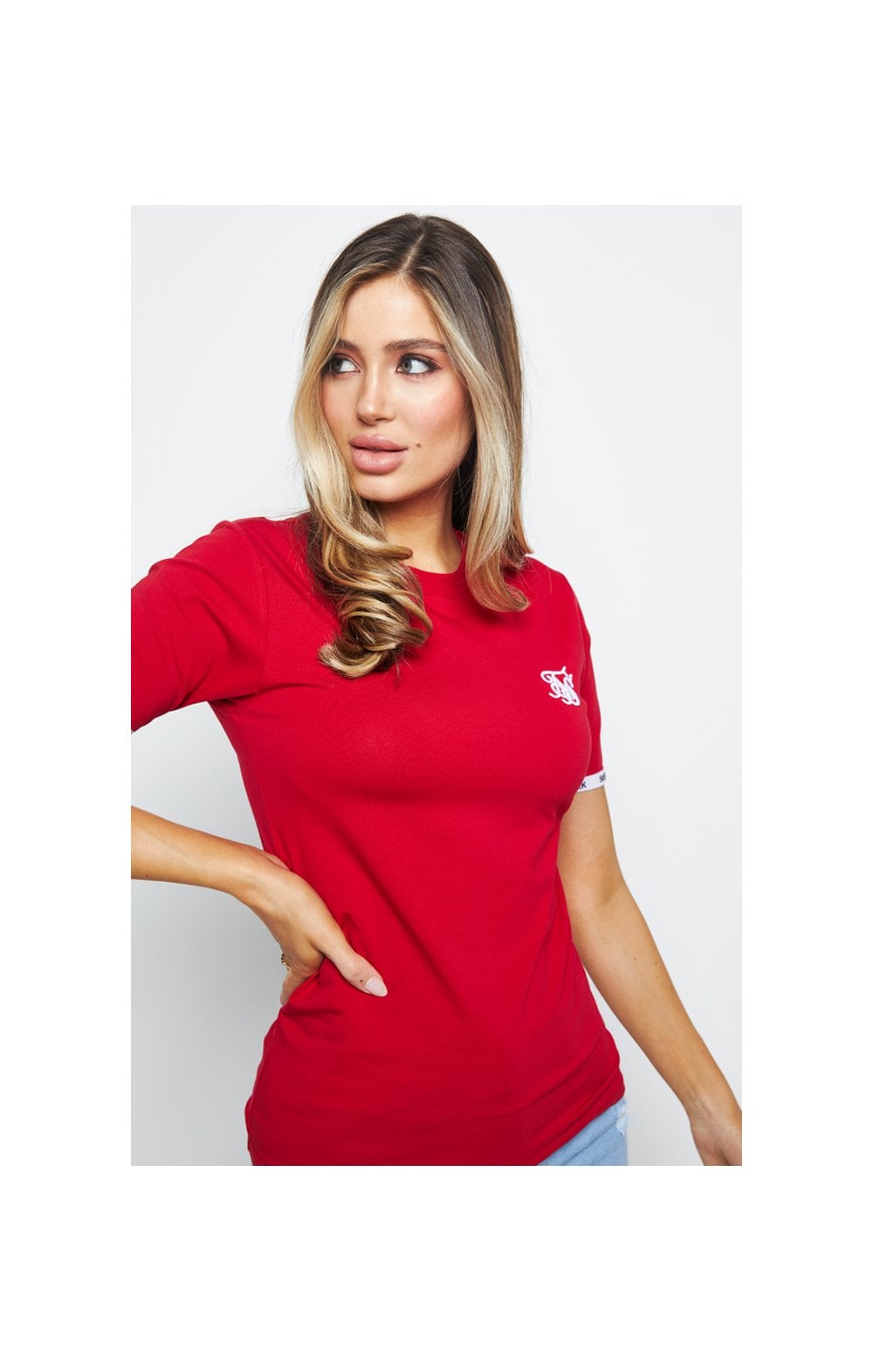 SikSilk Duality Ringer Tee - Red (1)