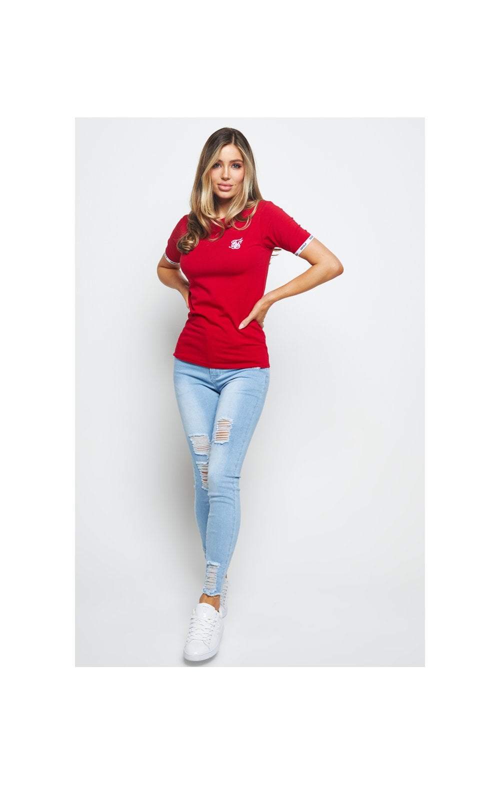 SikSilk Duality Ringer Tee - Red (2)