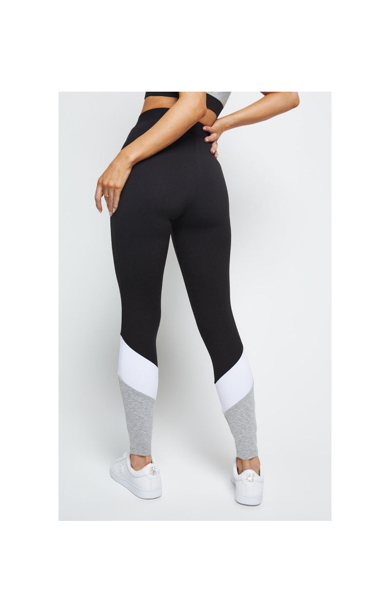 SikSilk Leggings - Grey Black & White (1)