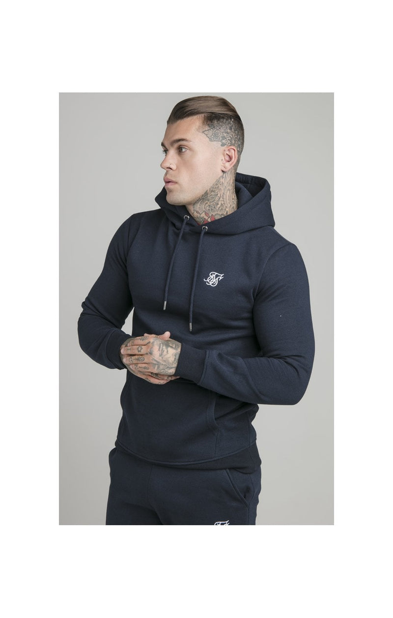 Navy Essential Muscle Fit Overhead Hoodie