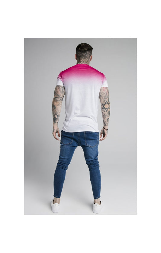 SikSilk High Fade Tee - Pink & White