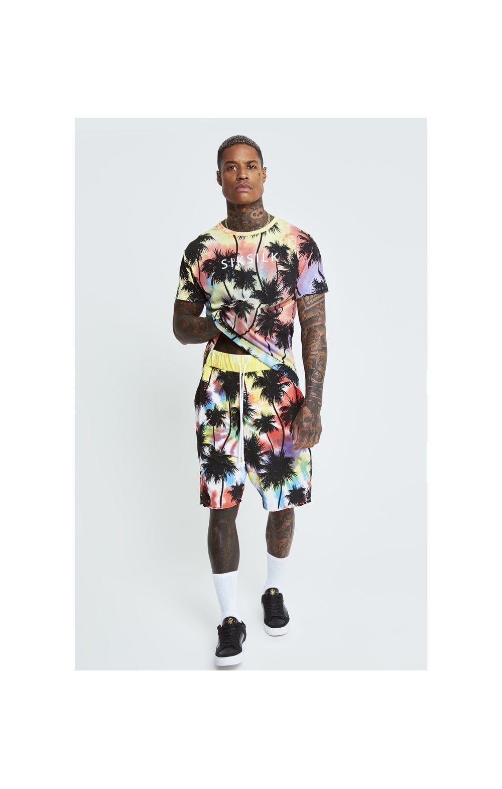 SikSilk Palm Tie Dye Box Tee - Black (2)