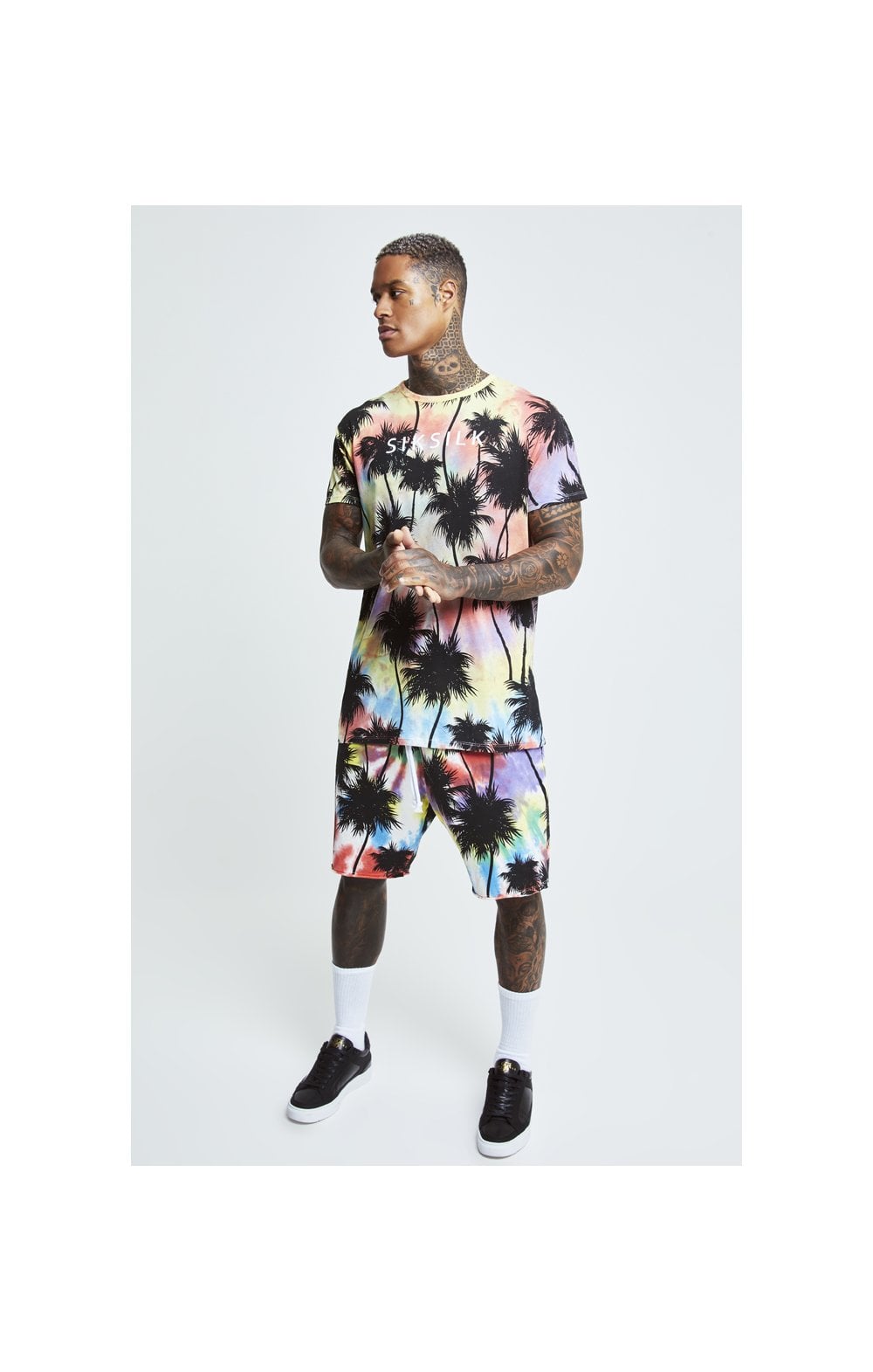 SikSilk Palm Tie Dye Box Tee - Black (4)