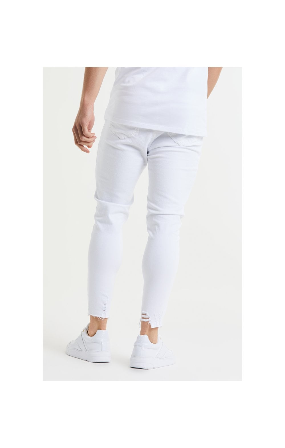 SikSilk Cropped Raw Hem Denims - White (3)