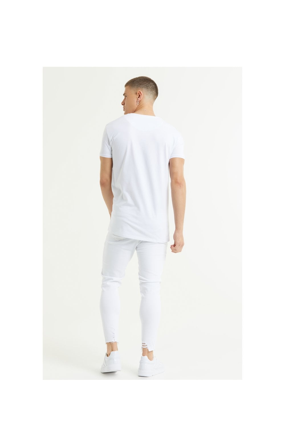 SikSilk Cropped Raw Hem Denims - White (4)