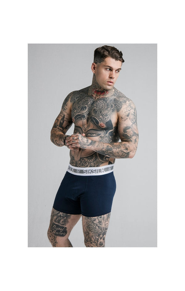 SikSilk Boxer Shorts (2 Pack) - Navy & Grey