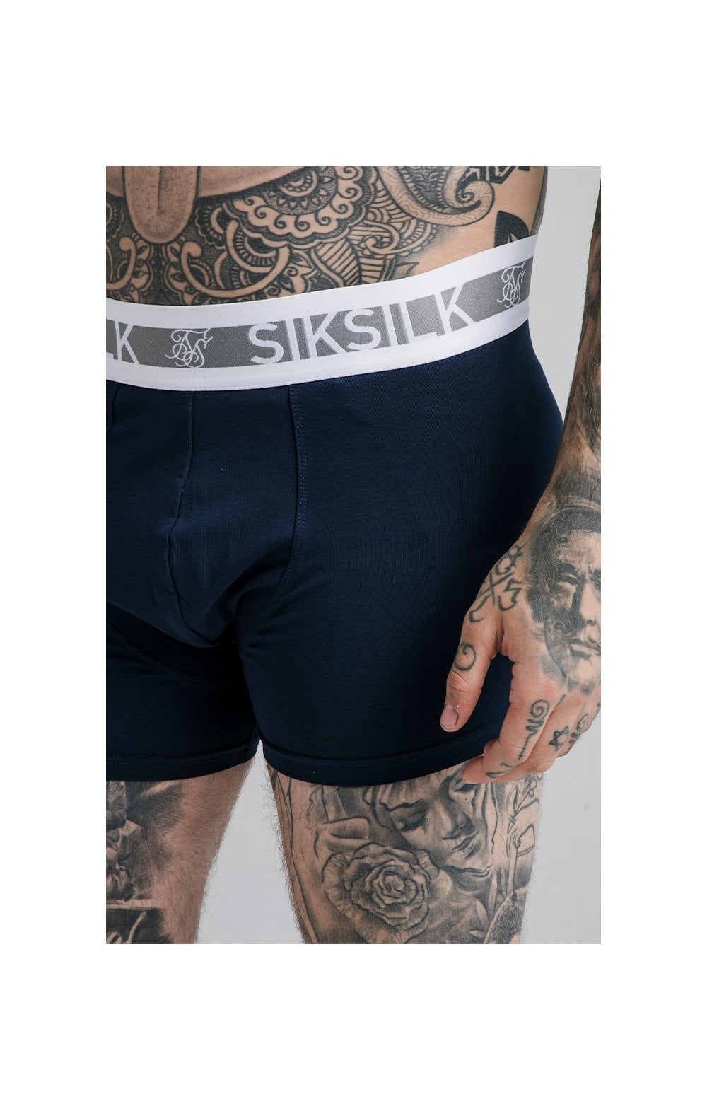 SikSilk Boxer Shorts (2 Pack) - Navy & Grey (2)