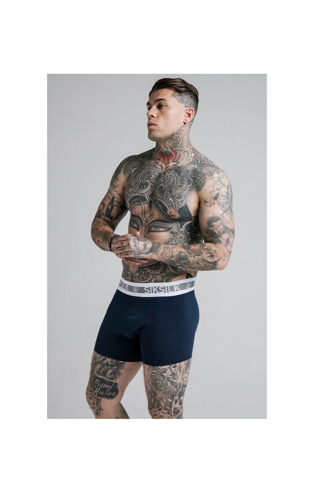 SikSilk Boxer Shorts (2 Pack) - Navy & Grey (5)