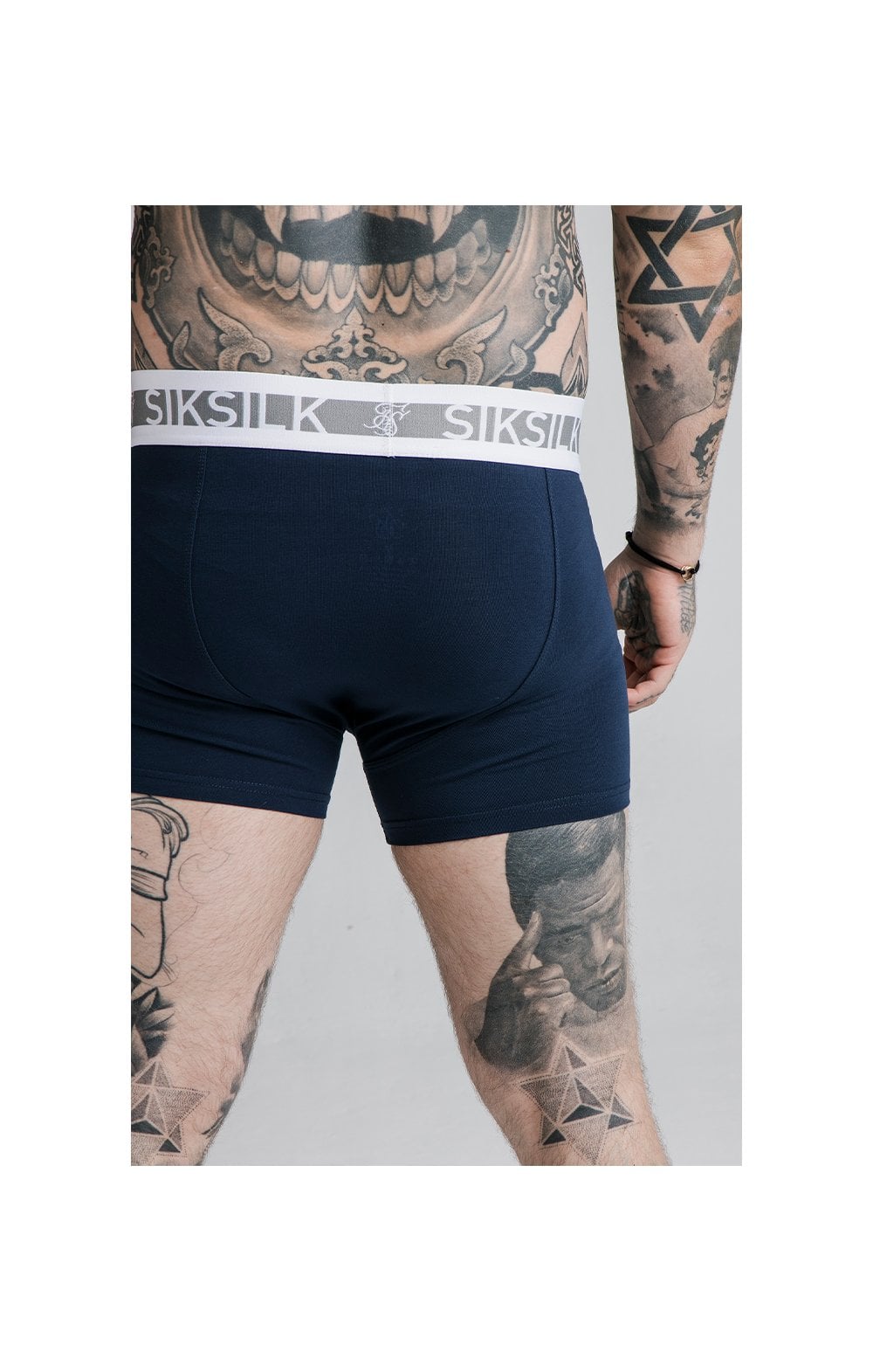 SikSilk Boxer Shorts (2 Pack) - Navy & Grey (6)