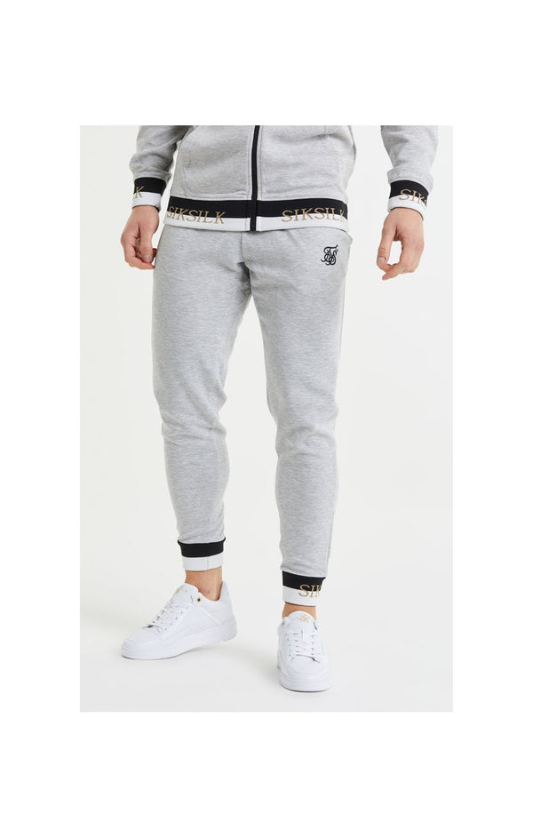 SikSilk Deluxe Fitted Jogger - Grey Marl
