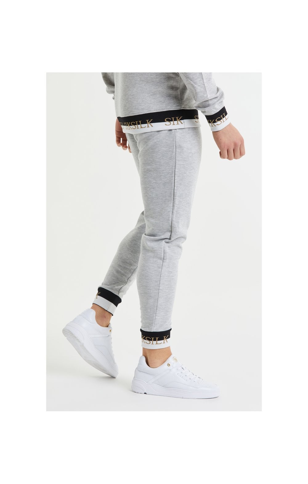 SikSilk Deluxe Fitted Jogger - Grey Marl (1)