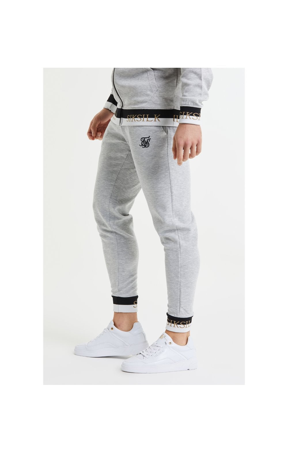SikSilk Deluxe Fitted Jogger - Grey Marl (2)