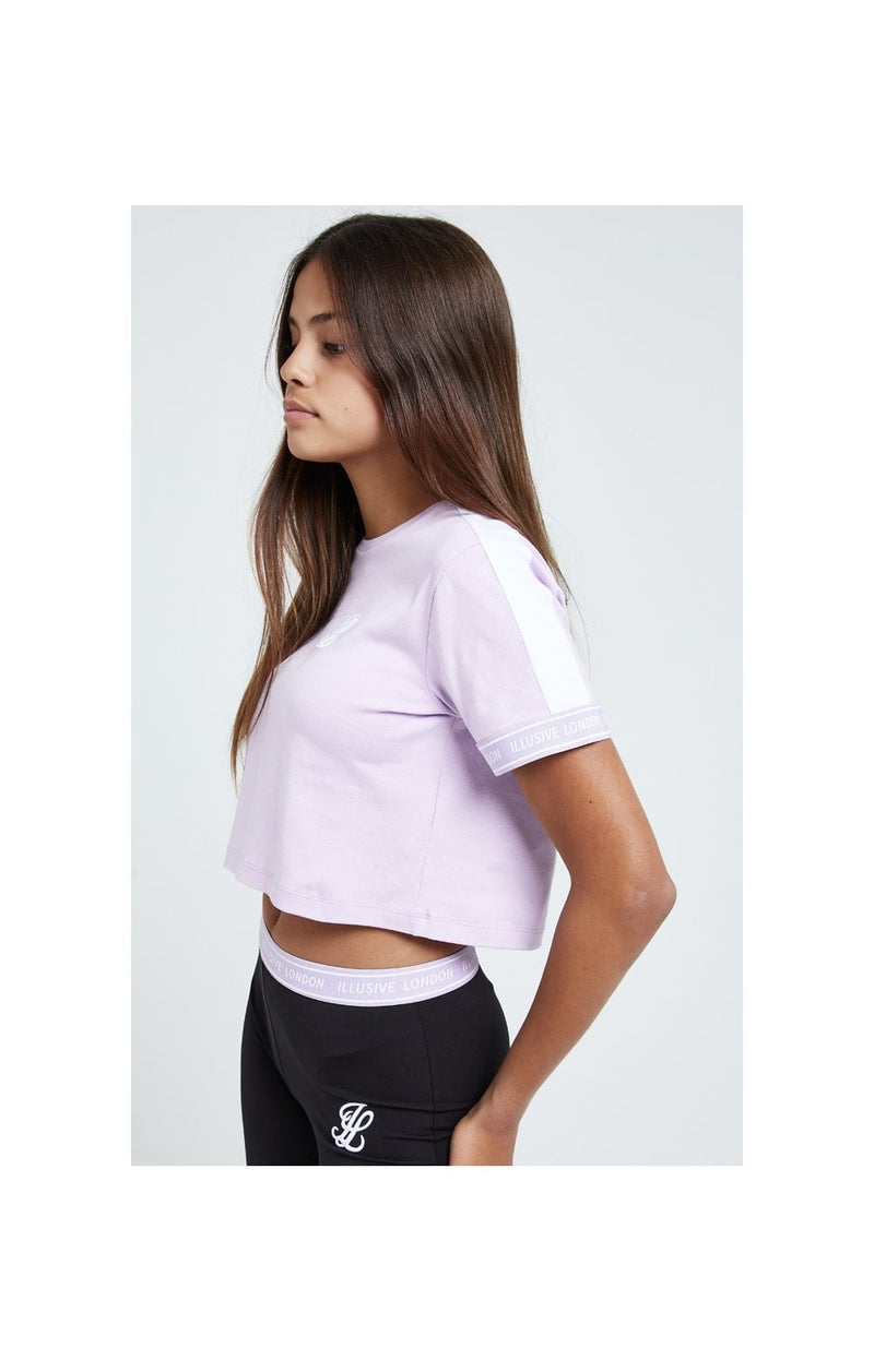 Illusive London Tape Cuff Crop Tee - Lilac (1)