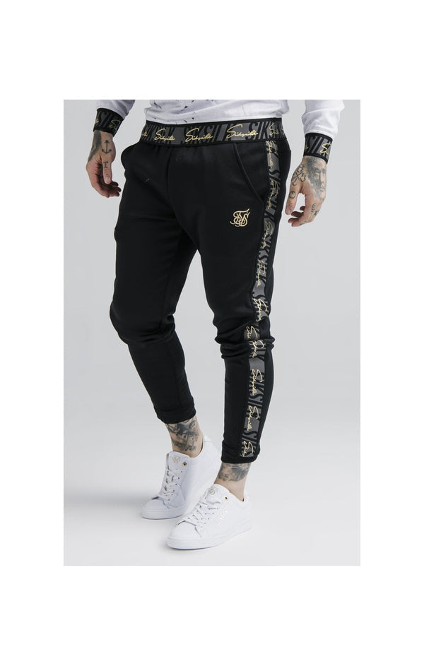 SikSilk Fitted Cuffed Jogger - Black & Grey