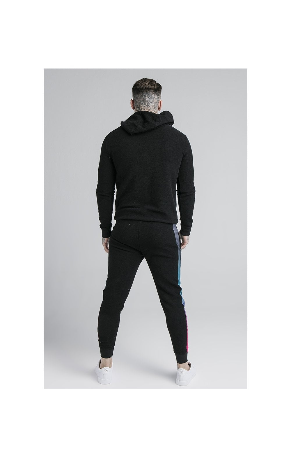 SikSilk Loop Back Fade Joggers - Black & Tri Neon (4)