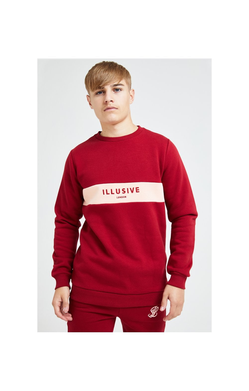 Load image into Gallery viewer, Illusive London Divergence Crew Sweater - Red &amp; Pink (1)