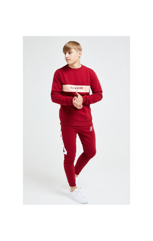 Illusive London Divergence Crew Sweater - Red & Pink