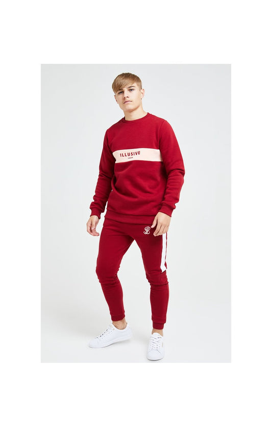 Illusive London Divergence Crew Sweater - Red & Pink