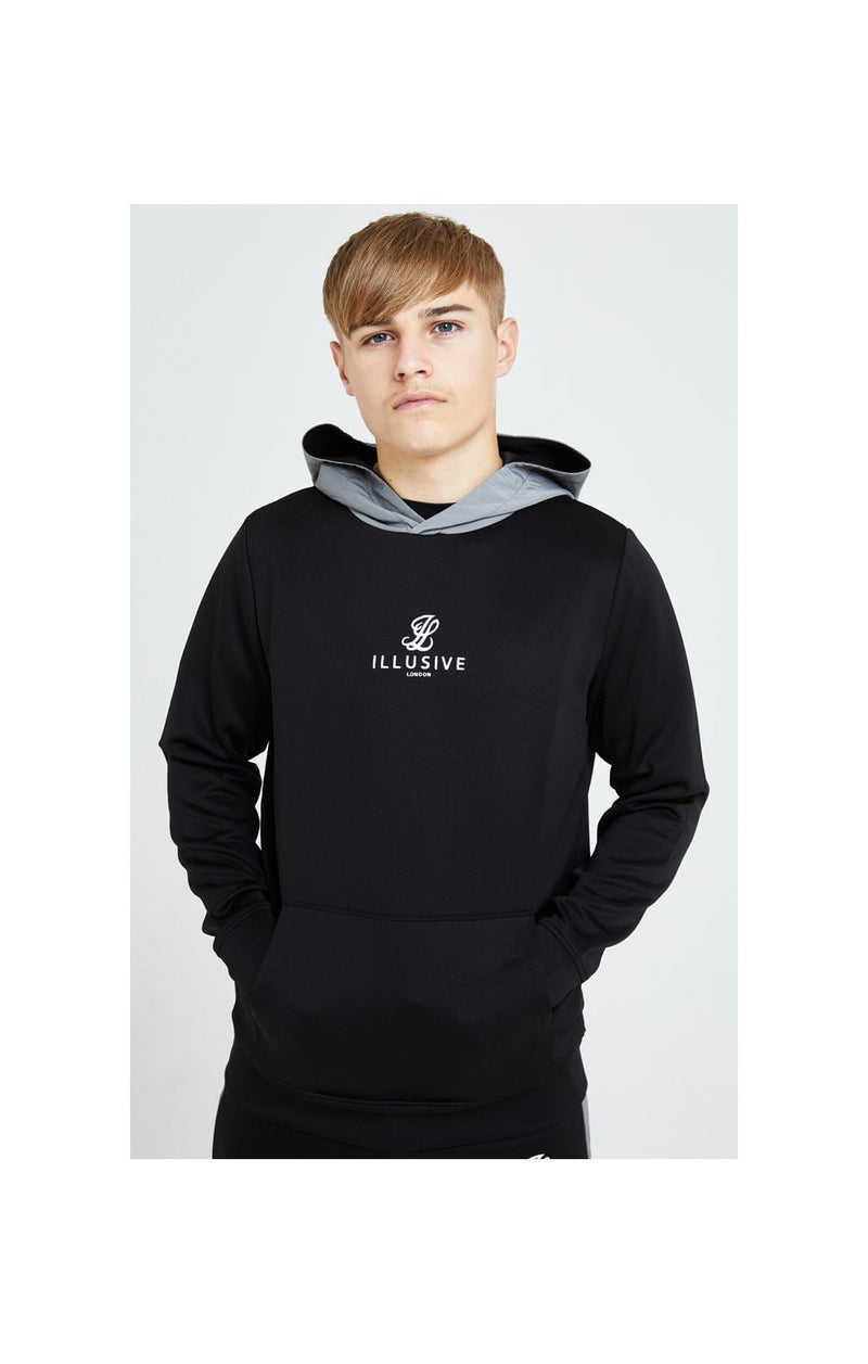 Illusive London Hybrid Overhead Hoodie - Black & Grey (1)