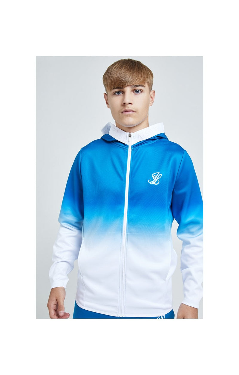 Illusive London Elevate Agility Zip Through Hoodie - Blue & White