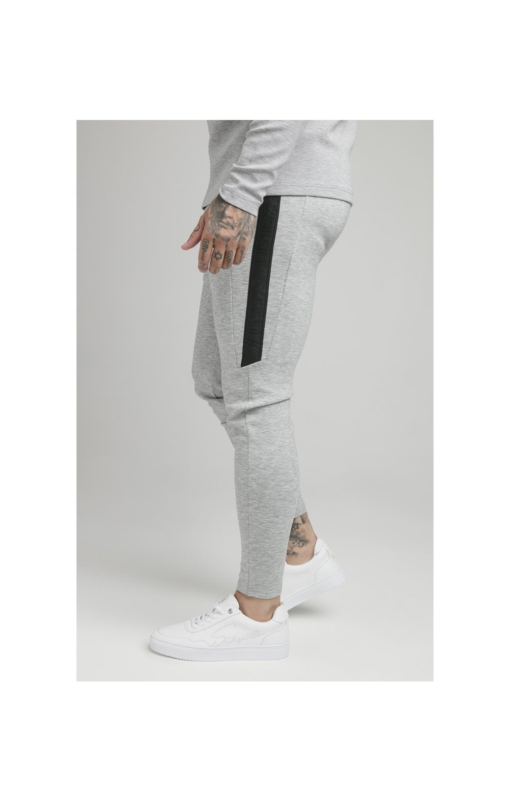 Black Motion Tape Zip Through Hoodie And Jogger Set (6)