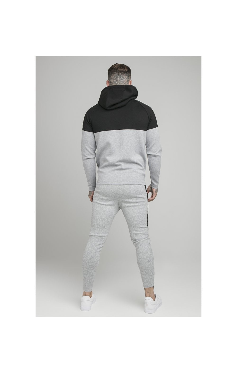 Black Motion Tape Zip Through Hoodie And Jogger Set (9)