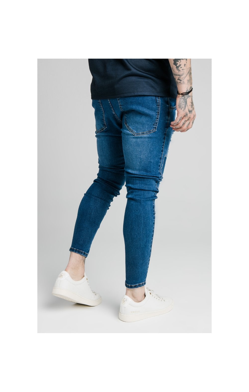 SikSilk Skinny Distressed Patch Jeans - Midstone (2)