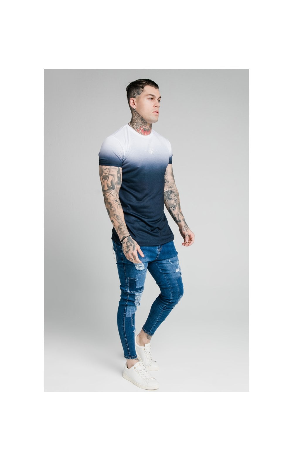 SikSilk Skinny Distressed Patch Jeans - Midstone (6)