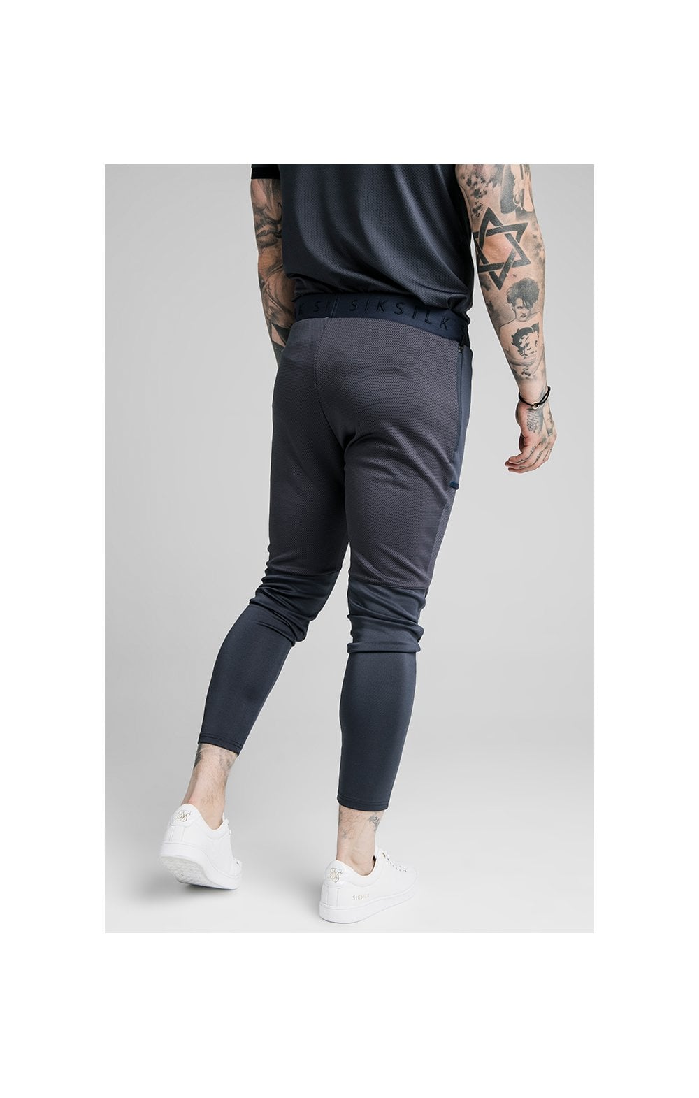 Load image into Gallery viewer, SikSilk Legacy Fade Track Pants - Midnight Grey &amp; Neon White (1)