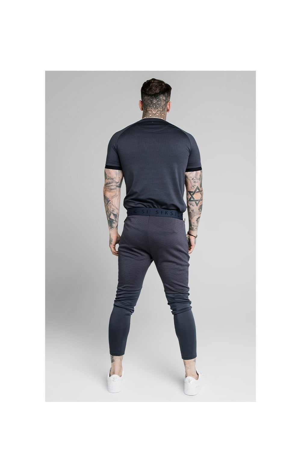 Load image into Gallery viewer, SikSilk Legacy Fade Track Pants - Midnight Grey &amp; Neon White (6)