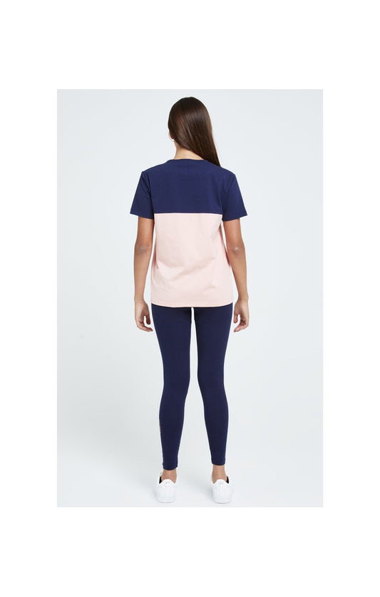 Illusive London Colour Block Boyfriend Tee - Navy & Pink