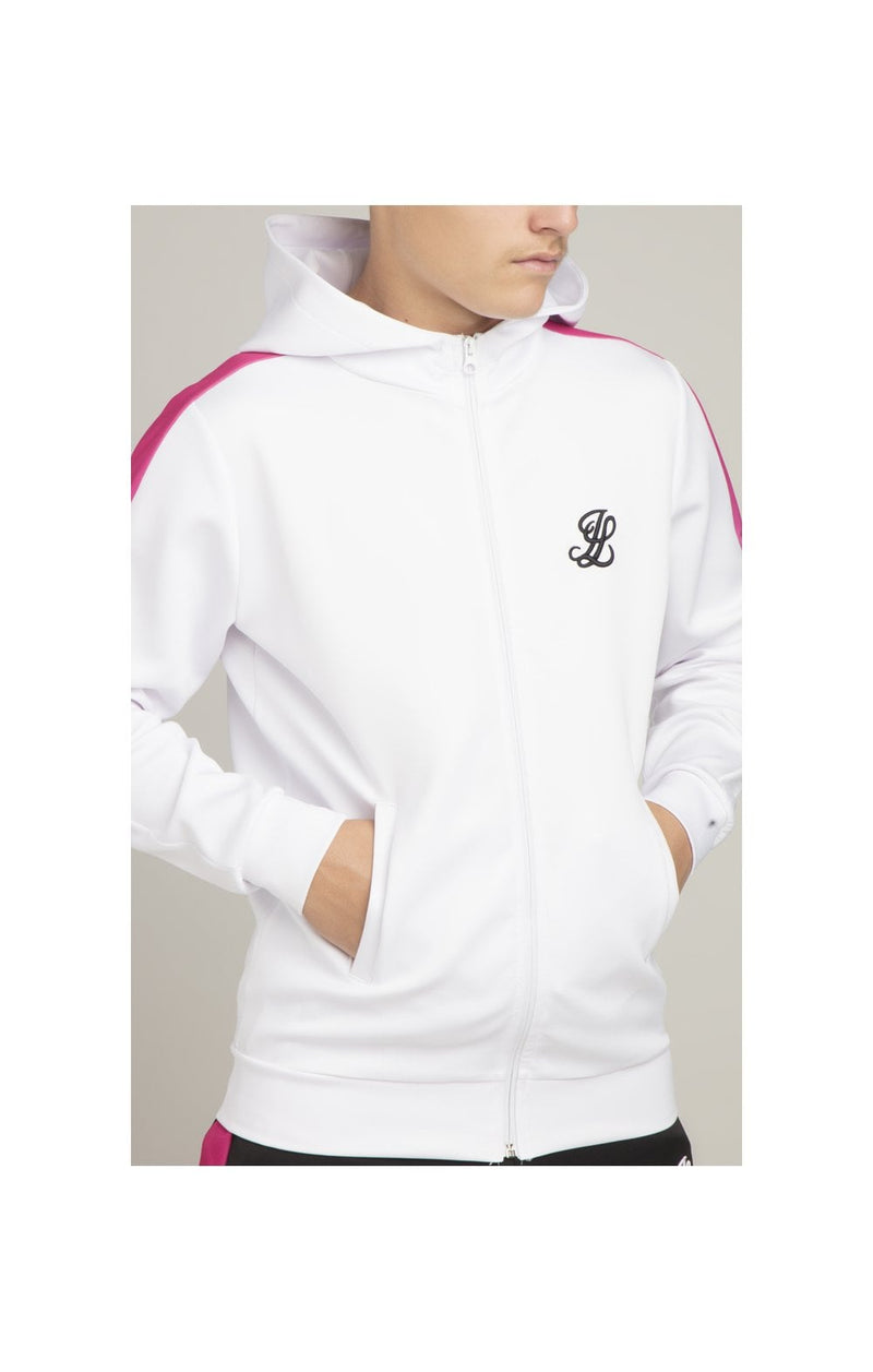 Illusive London Fade Panel Zip Through - White & Pink (1)