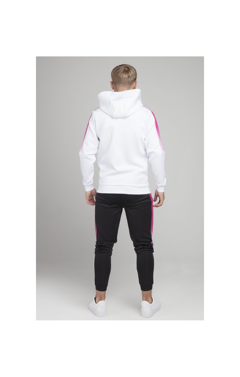 Load image into Gallery viewer, Illusive London Fade Panel Zip Through - White &amp; Pink (4)