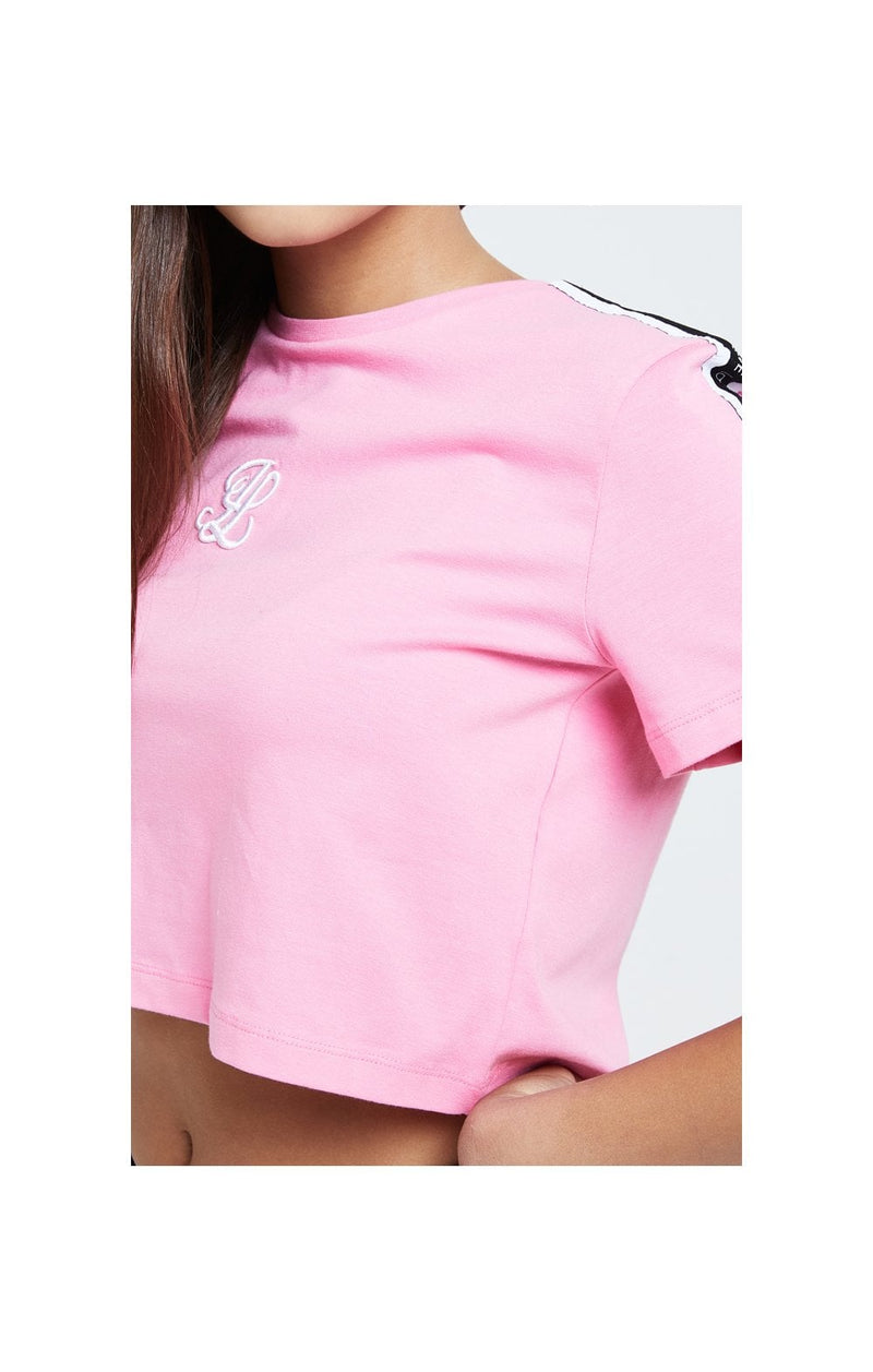 Illusive London Tape Crop Tee - Pink