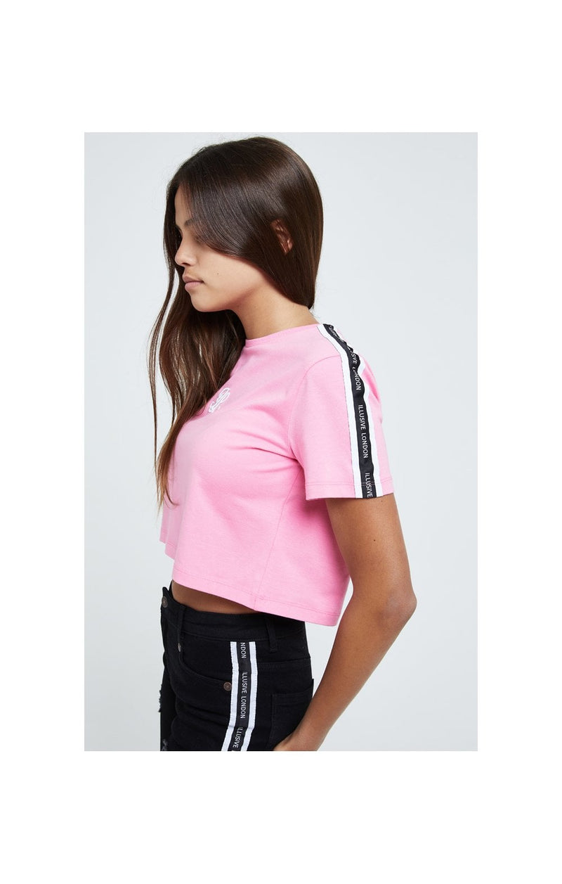 Illusive London Tape Crop Tee - Pink (1)