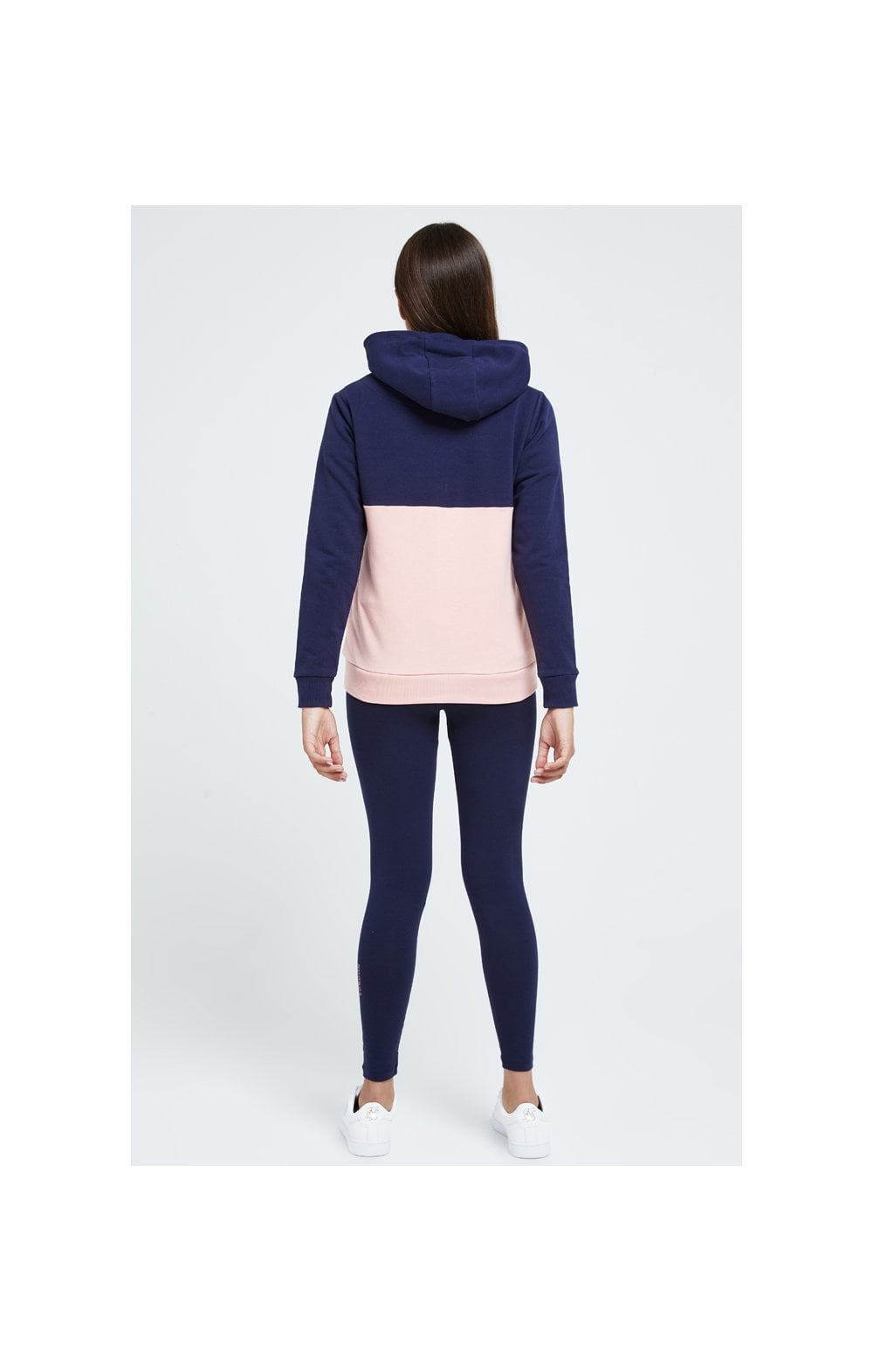 Illusive London Colour Block Hoodie - Navy & Pink (4)