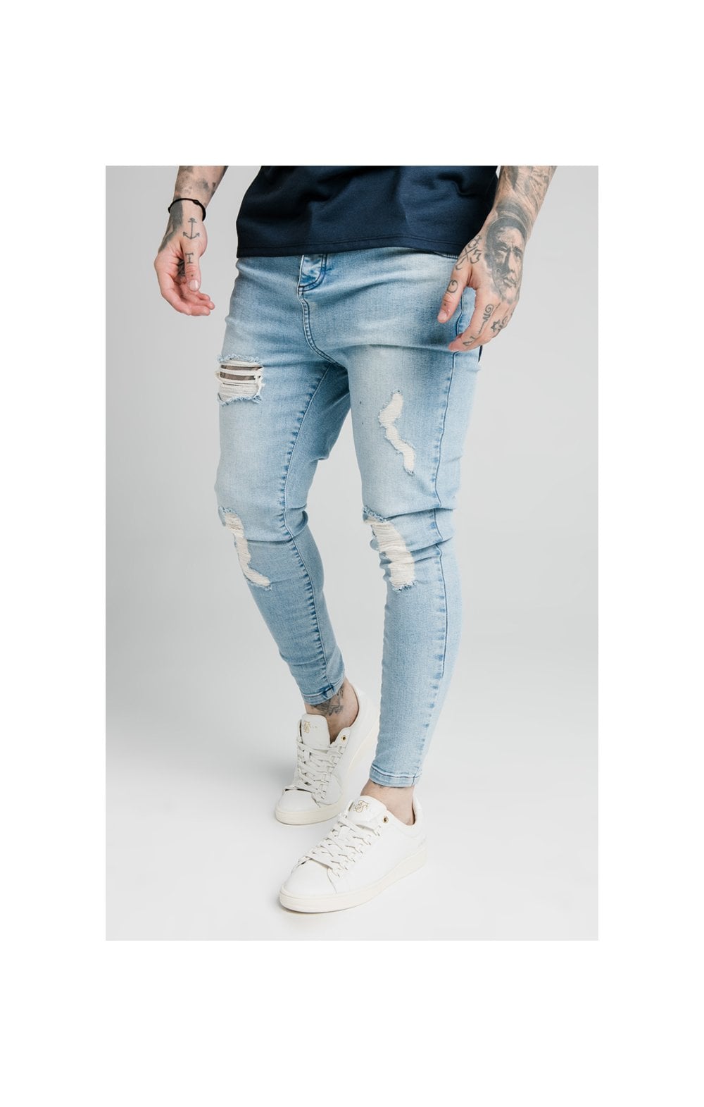 Load image into Gallery viewer, SikSilk Low Rise Jeans - Washed Blue