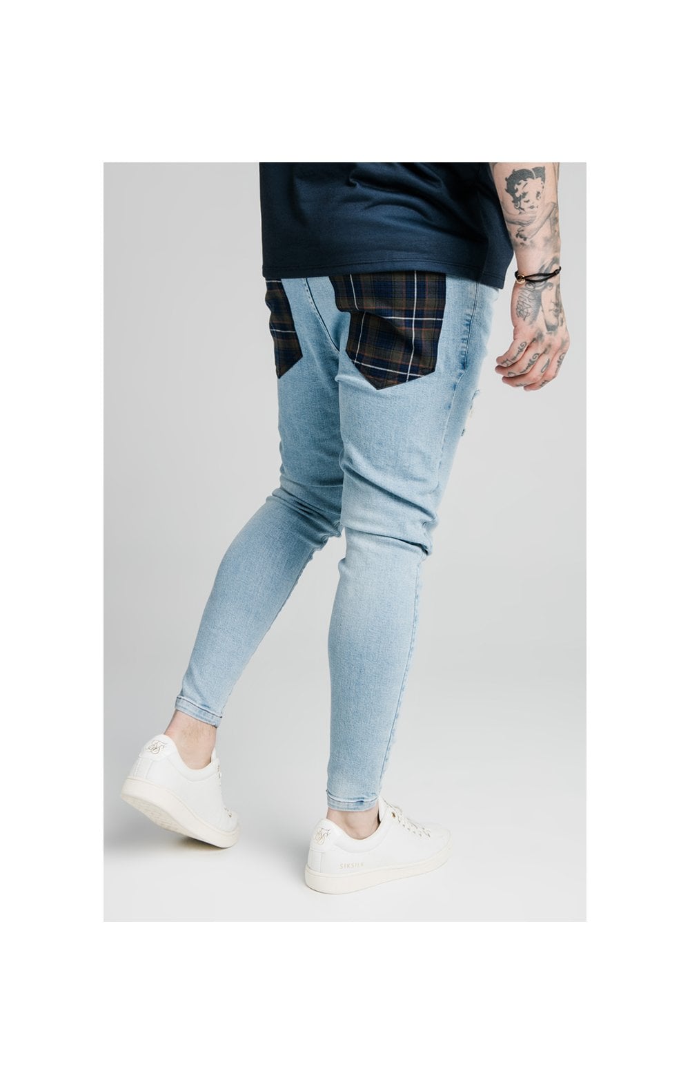 Load image into Gallery viewer, SikSilk Low Rise Jeans - Washed Blue (2)
