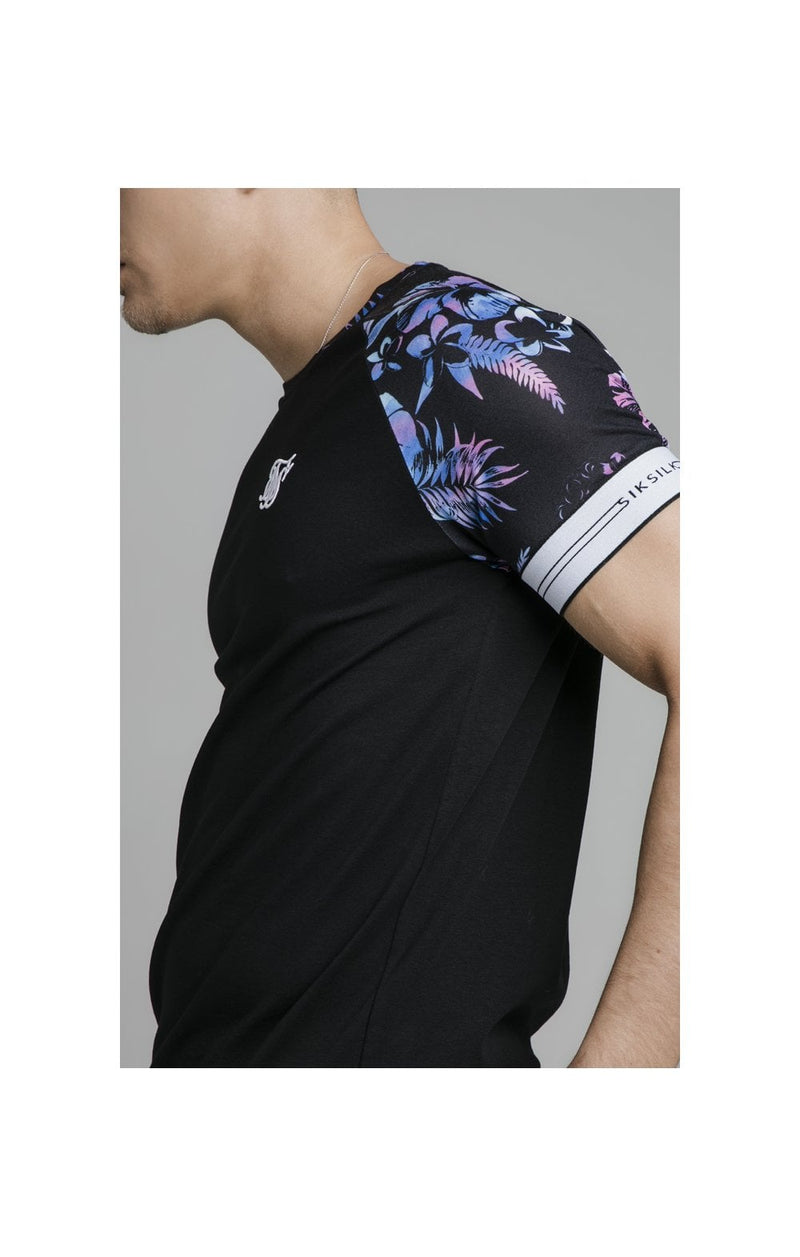 Black Tie Dye Elastic Cuff T-Shirt (1)