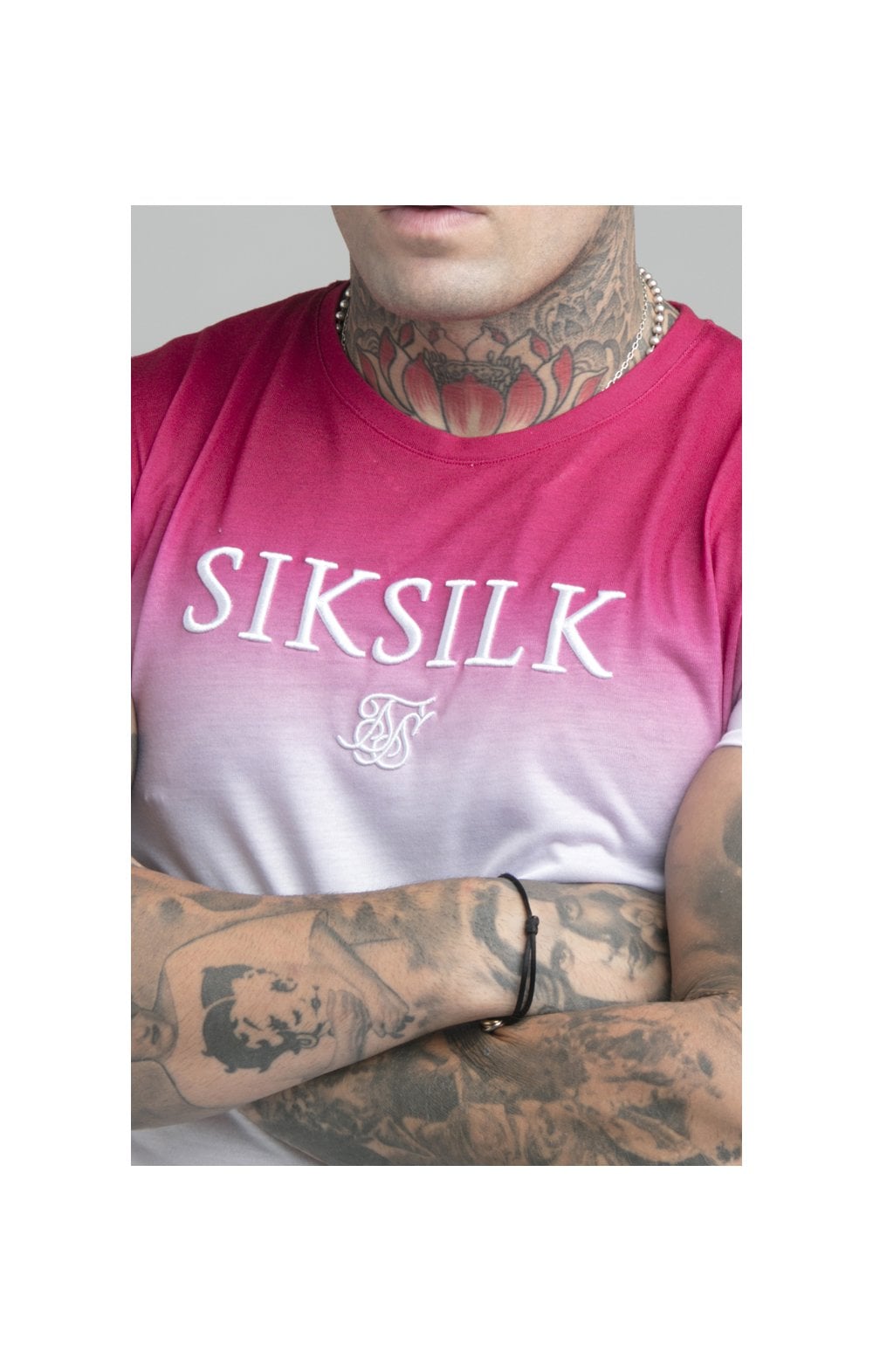 Pink Embroidered Muscle Fit T-Shirt (1)