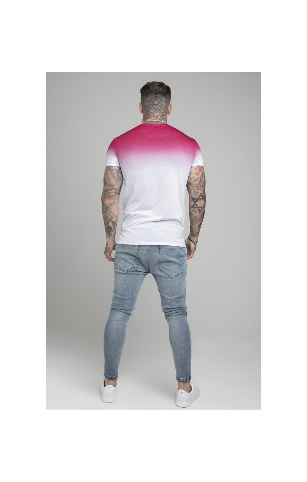 Pink Embroidered Muscle Fit T-Shirt (6)