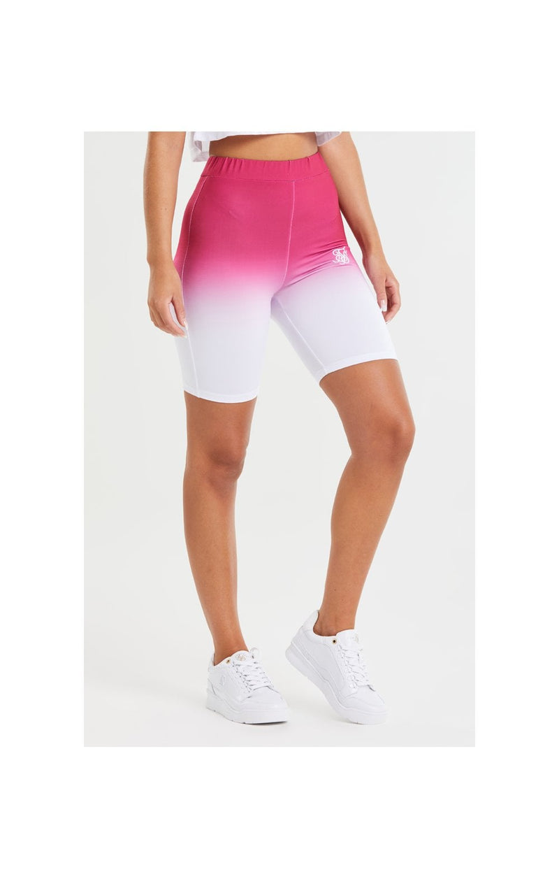 SikSilk Fade Cycle Short - Pink & White (1)